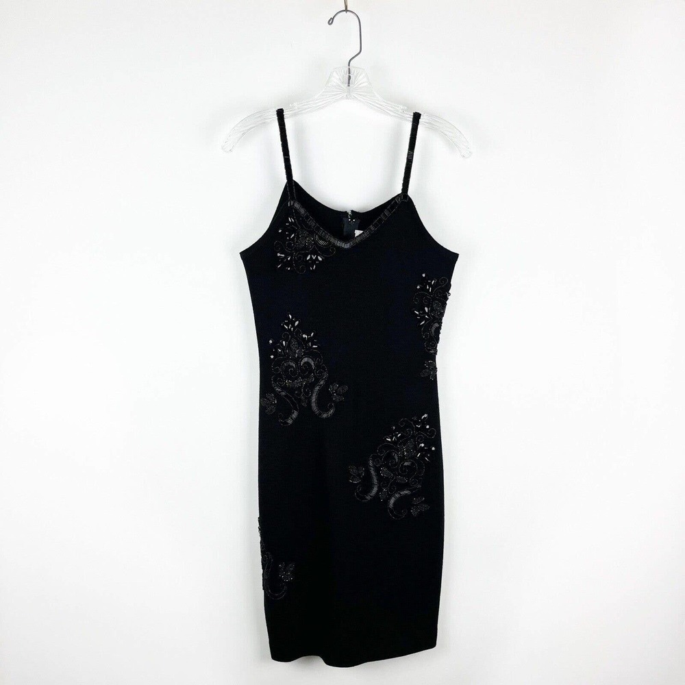 Vintage Outlander Women's Petites Evening Embellished Little Black Dress